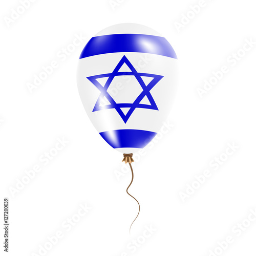 Israel balloon with flag. Bright Air Ballon in the Country National Colors. Country Flag Rubber Balloon. Vector Illustration.