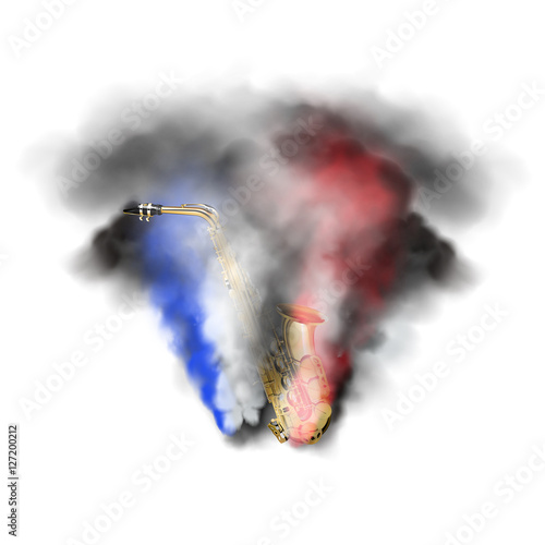 saxophone in smoke