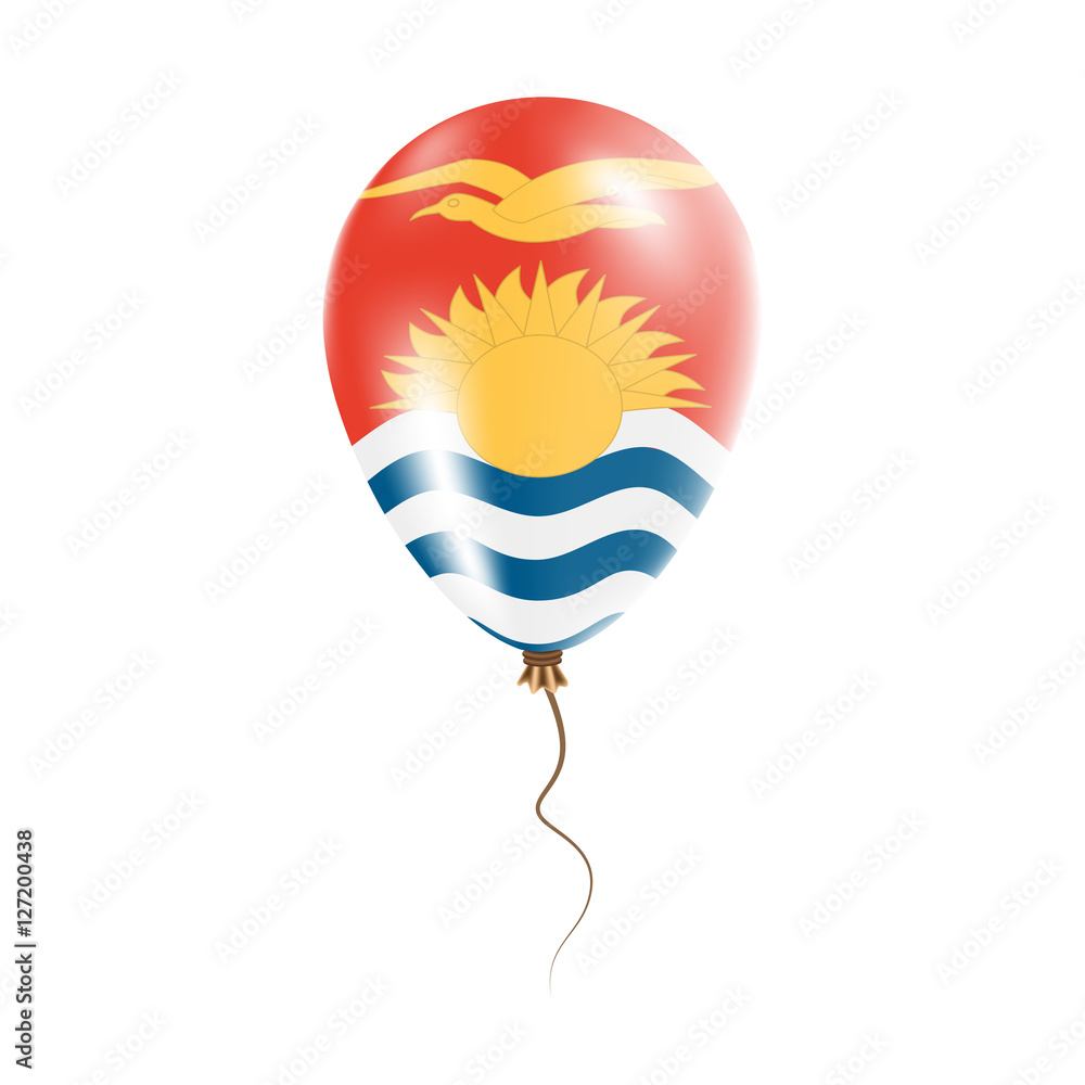 Obraz premium Kiribati balloon with flag. Bright Air Ballon in the Country National Colors. Country Flag Rubber Balloon. Vector Illustration.