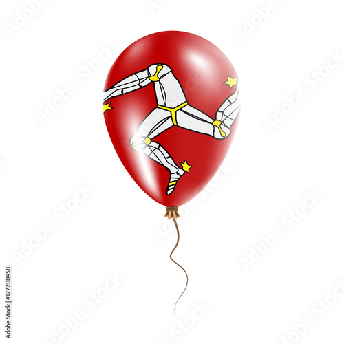 Isle of Man balloon with flag. Bright Air Ballon in the Country National Colors. Country Flag Rubber Balloon. Vector Illustration.