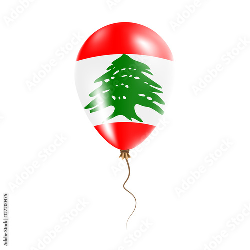 Lebanon balloon with flag. Bright Air Ballon in the Country National Colors. Country Flag Rubber Balloon. Vector Illustration.