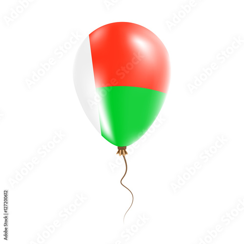 Madagascar balloon with flag. Bright Air Ballon in the Country National Colors. Country Flag Rubber Balloon. Vector Illustration.