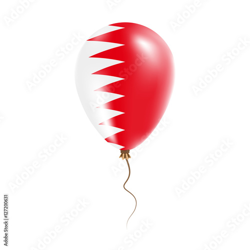 Bahrain balloon with flag. Bright Air Ballon in the Country National Colors. Country Flag Rubber Balloon. Vector Illustration.