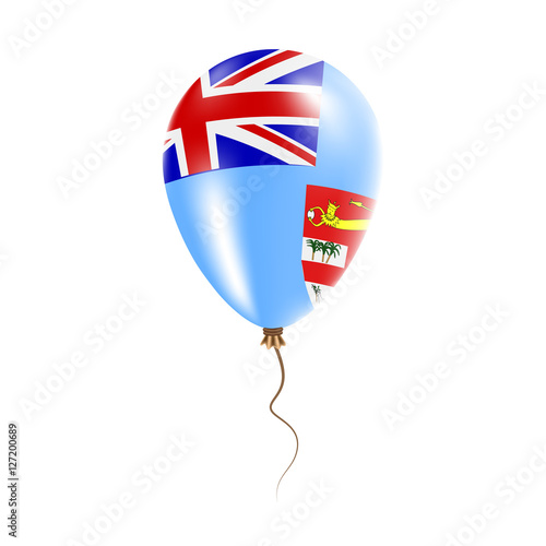 Fiji balloon with flag. Bright Air Ballon in the Country National Colors. Country Flag Rubber Balloon. Vector Illustration.