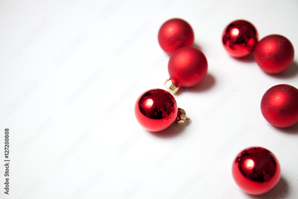 Red Christmas baubles Red Christmas baubles