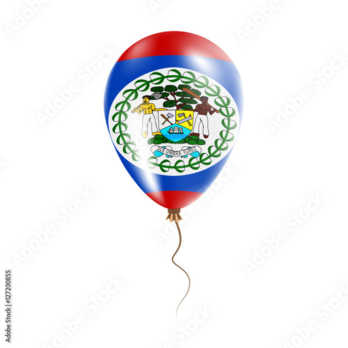 Belize balloon with flag. Bright Air Ballon in the Country National Colors. Country Flag Rubber Balloon. Vector Illustration.