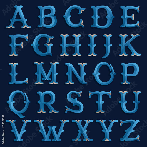 Retro marine font.