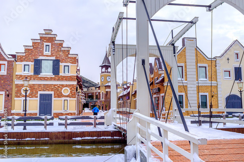 The view with a drawbridge, Kyiv, Ukraine photo