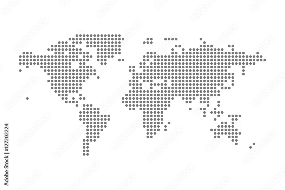 Grey Political World Map Vector isolated Illustration