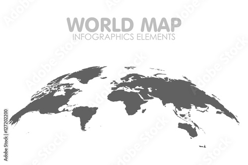 Grey Political World Map Vector isolated Illustration