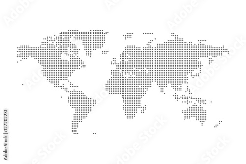 Grey Political World Map Vector isolated Illustration