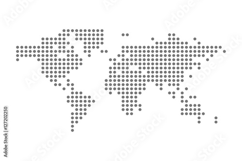 Grey Political World Map Vector isolated Illustration