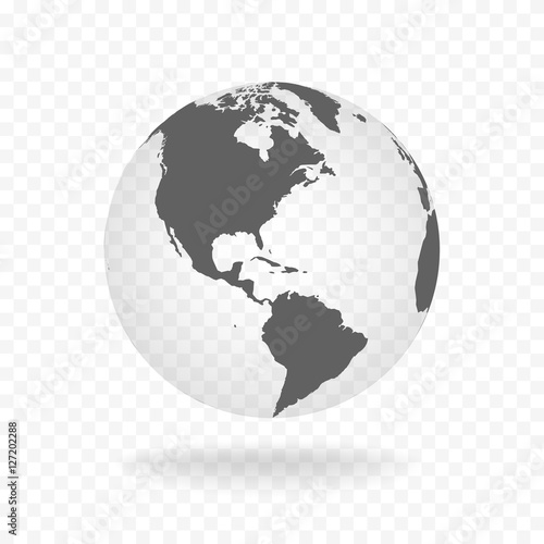 White gray globe glass transparent vector