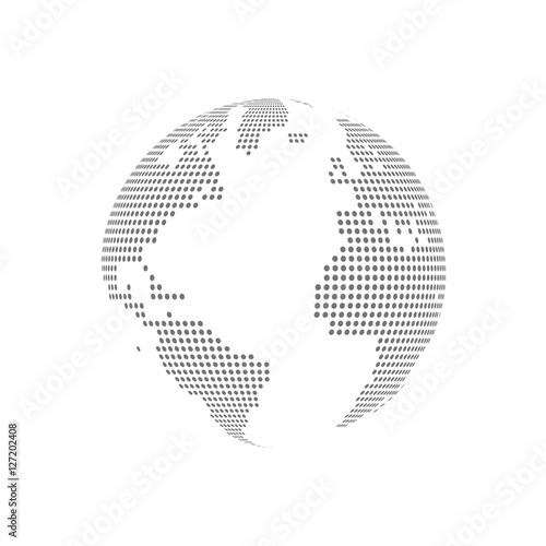 White dotted globe glass transparent vector illustration