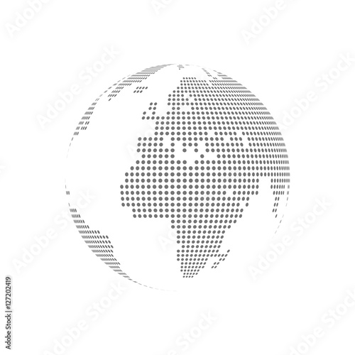 White dotted globe glass transparent vector illustration