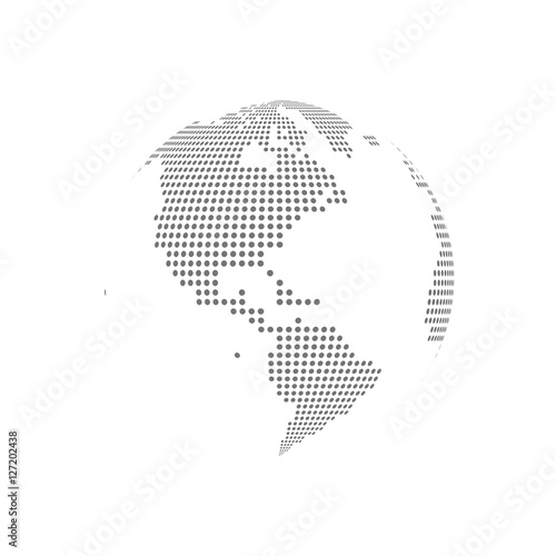 White dotted globe glass transparent vector illustration