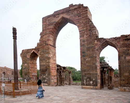 Iron Pillar at Qutub Minar in Delhi, India