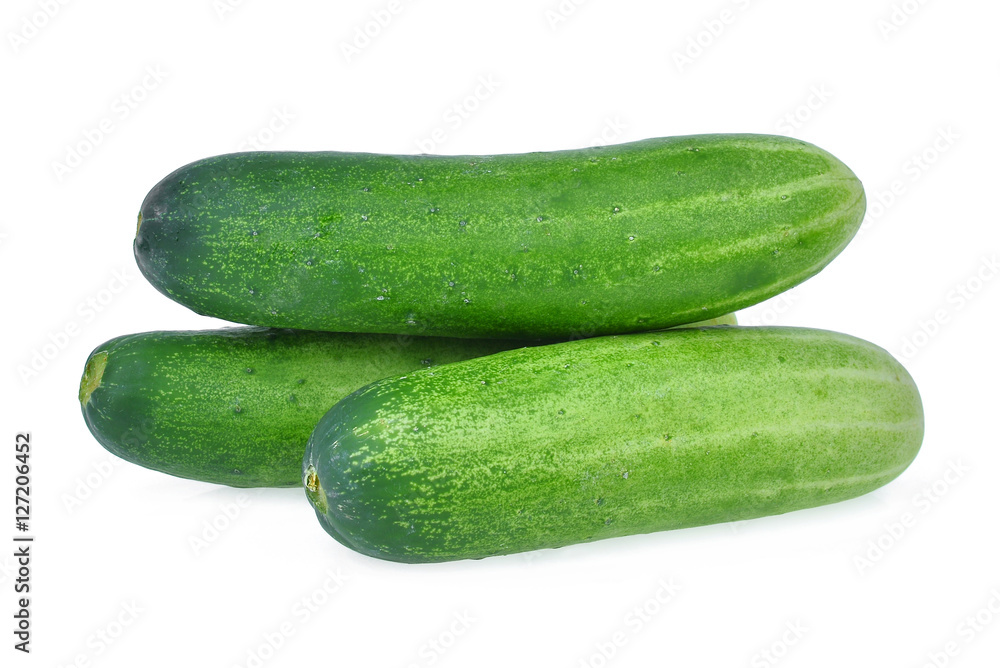 green fresh cucumber isolated on white background. green fresh cucumber isolated on white background.