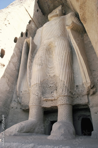 Statue of Buddha, 38m high carved in the reign of Kanishka the Great, since destroyed by the Taliban, Bamiyan, Afghanistan photo