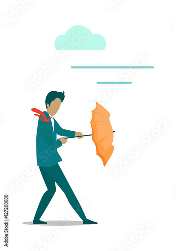 Stormy Weather or Barriers in Business Concept 