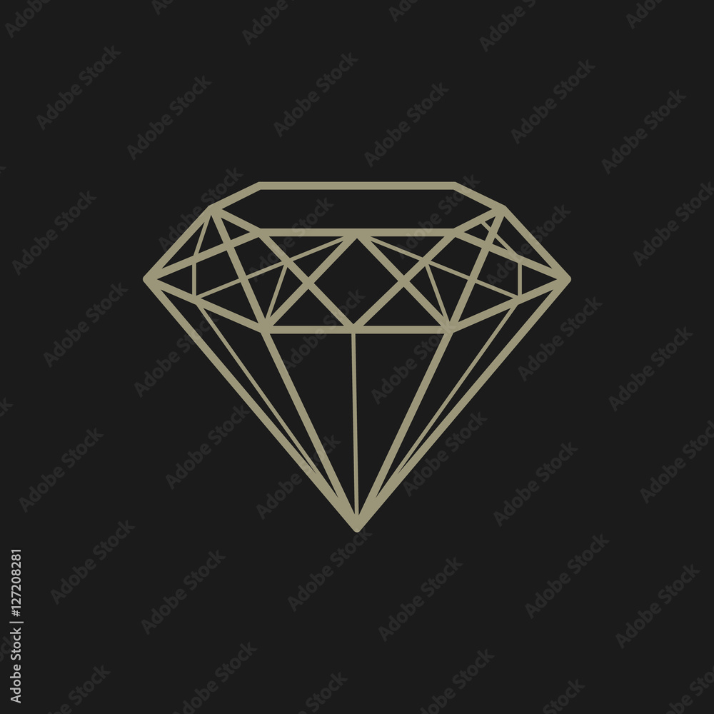 Diamond. Jewel. Decoration. Vector, contour icon Diamond. Jewel. Decoration. Vector, contour icon