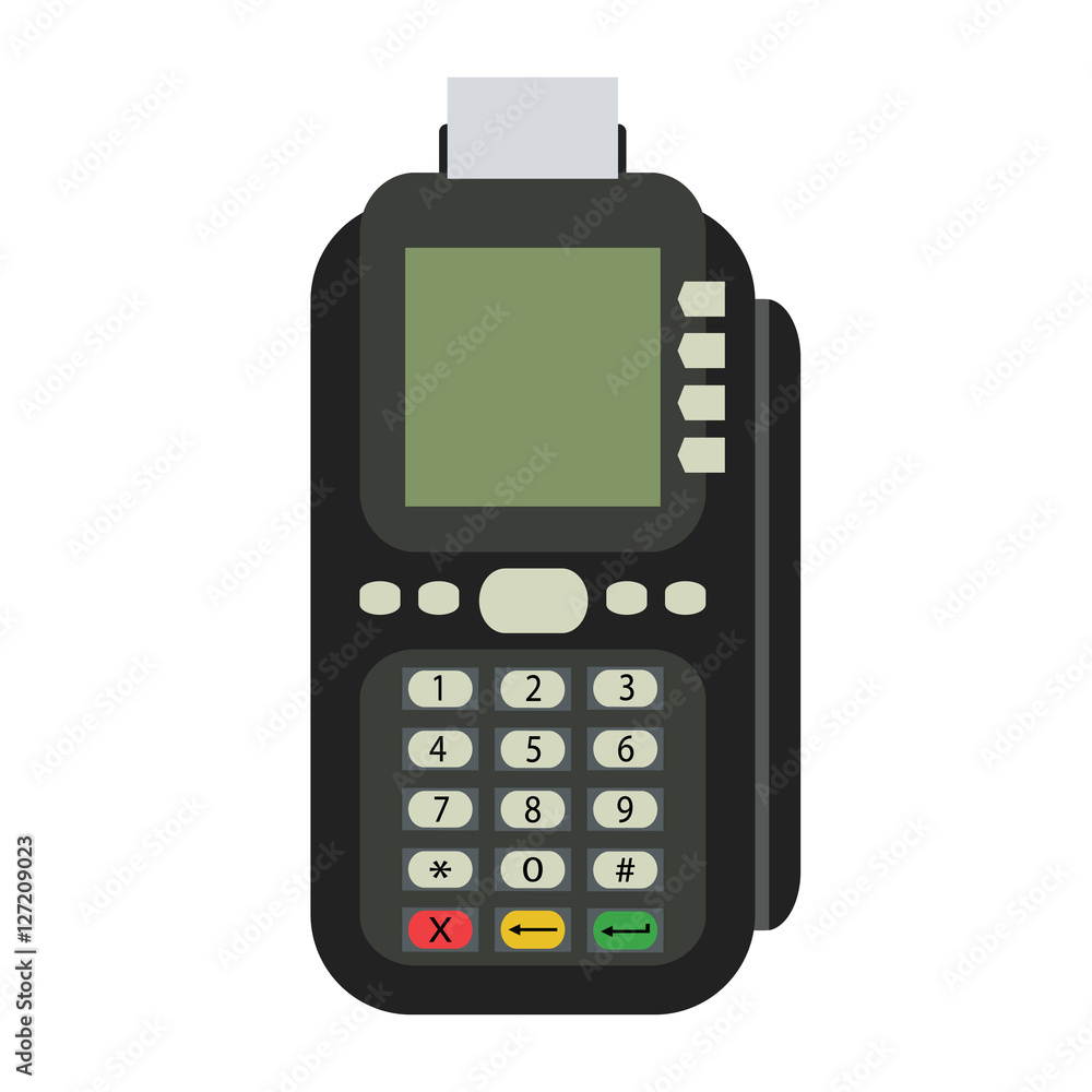 POS terminal flat vector icon. POS terminal flat vector icon.