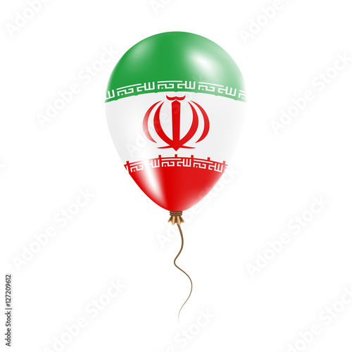 Iran, Islamic Republic Of balloon with flag. Bright Air Ballon in the Country National Colors. Country Flag Rubber Balloon. Vector Illustration.