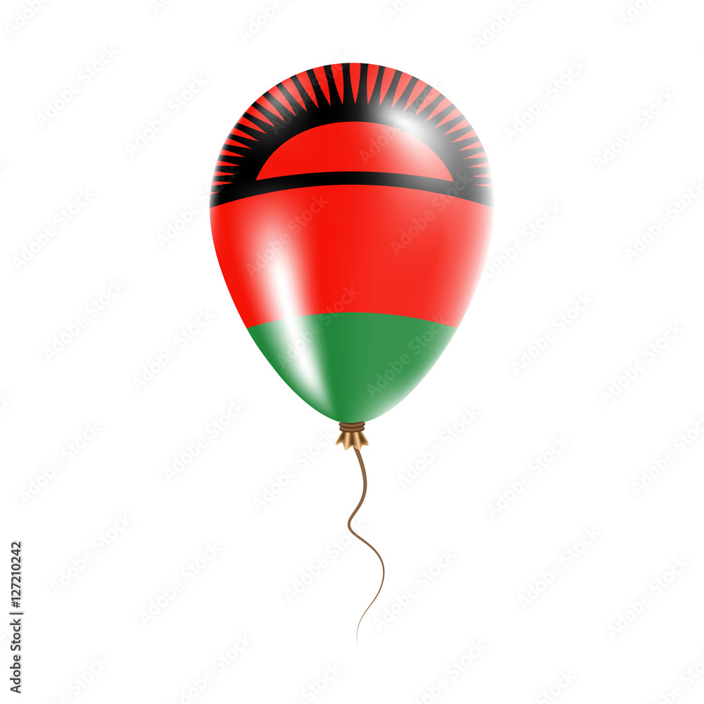 Obraz premium Malawi balloon with flag. Bright Air Ballon in the Country National Colors. Country Flag Rubber Balloon. Vector Illustration.