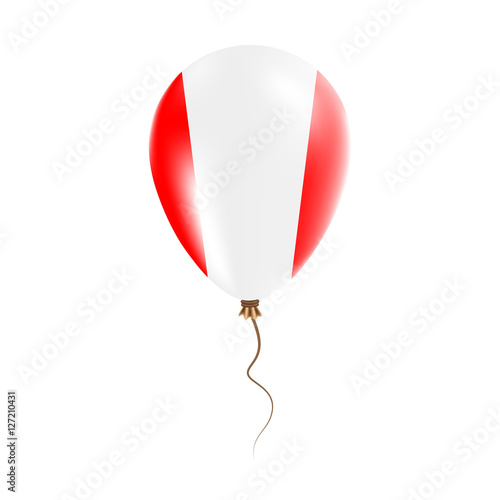 Peru balloon with flag. Bright Air Ballon in the Country National Colors. Country Flag Rubber Balloon. Vector Illustration.