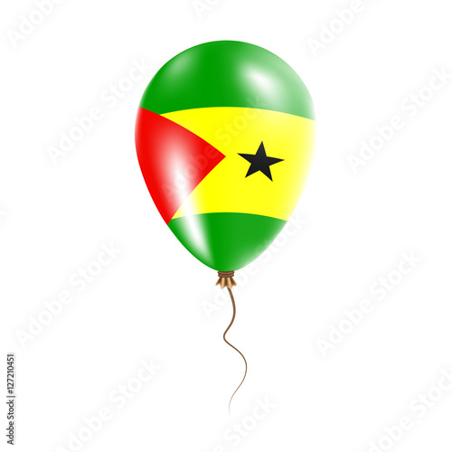 Sao Tome and Principe balloon with flag. Bright Air Ballon in the Country National Colors. Country Flag Rubber Balloon. Vector Illustration.