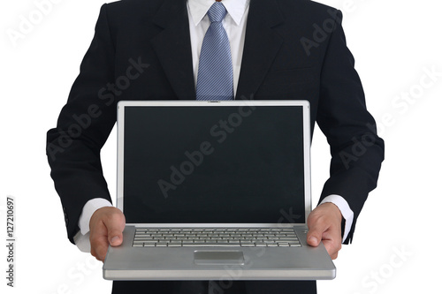 presenting laptopn photo