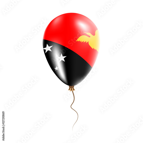 Papua New Guinea balloon with flag. Bright Air Ballon in the Country National Colors. Country Flag Rubber Balloon. Vector Illustration.