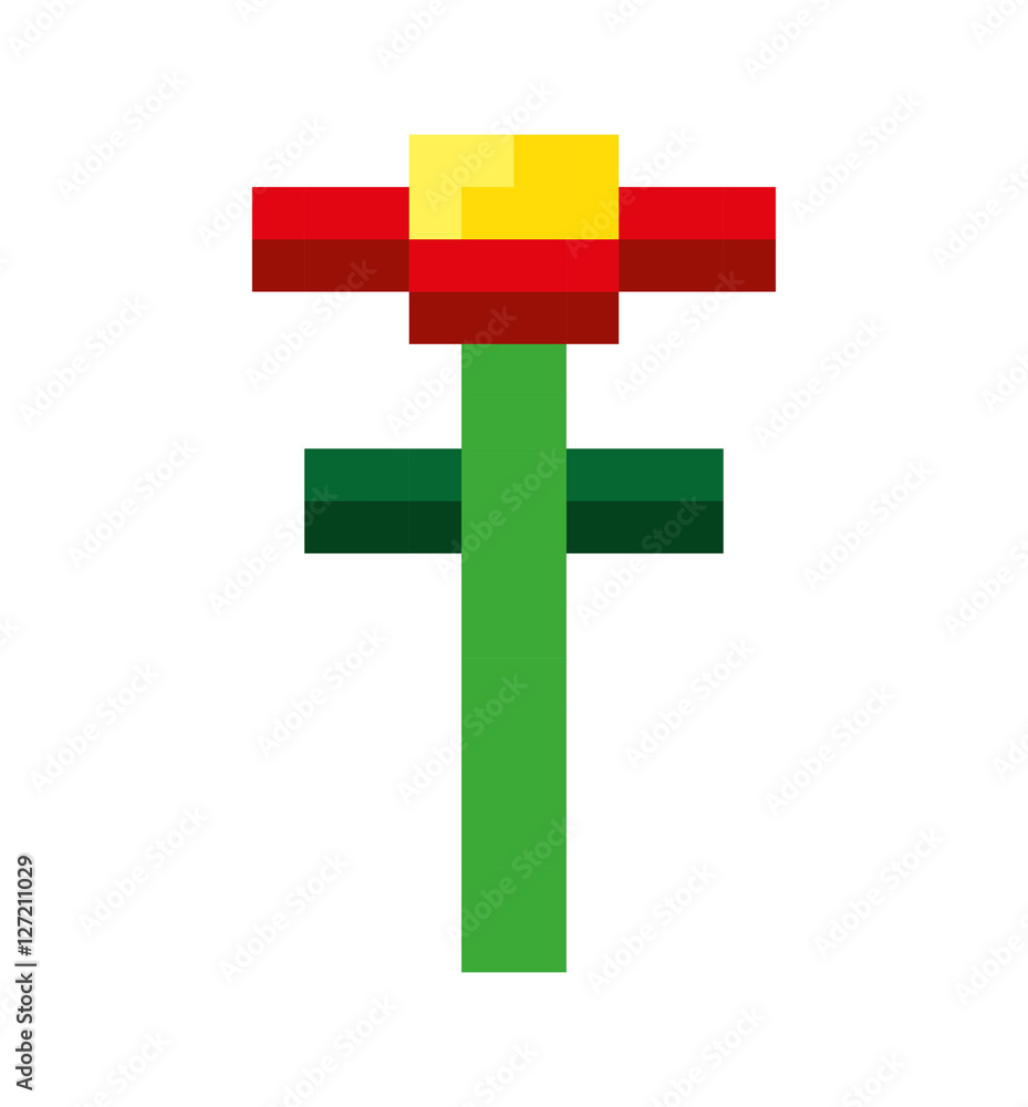 Fototapeta premium flower garden pixelated icon vector illustration design