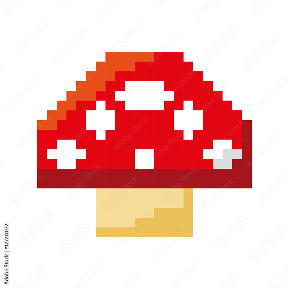 Obraz premium fongus game pixelated icon vector illustration design