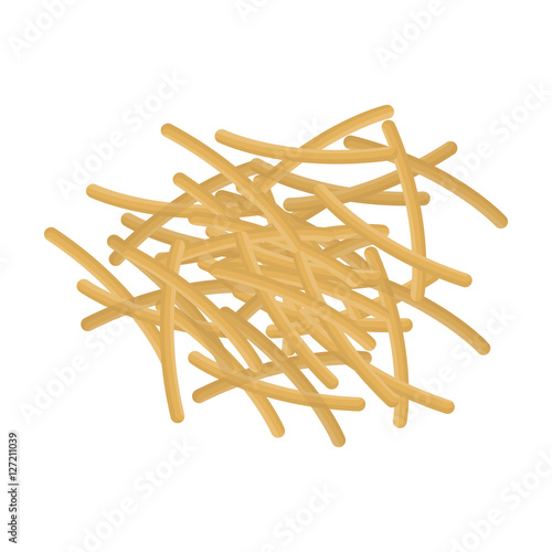 Filini pasta icon in cartoon style isolated on white background. Types of pasta symbol stock vector illustration. photo