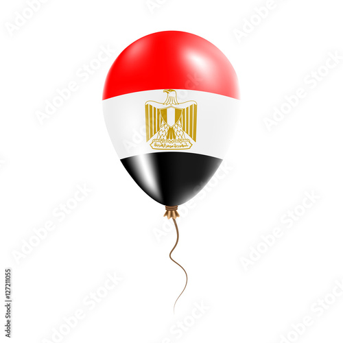 Egypt balloon with flag. Bright Air Ballon in the Country National Colors. Country Flag Rubber Balloon. Vector Illustration.