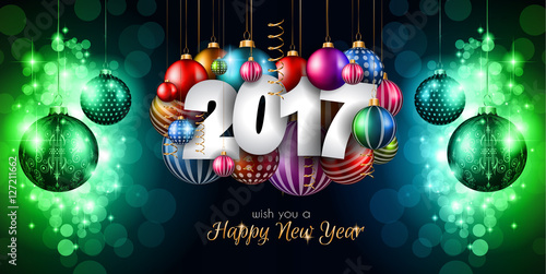 2017 Happy New Year Background for your Seasonal Flyers