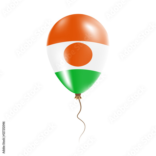 Niger balloon with flag. Bright Air Ballon in the Country National Colors. Country Flag Rubber Balloon. Vector Illustration.