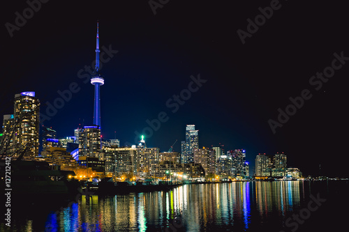 Toronto Night Skyline and Lake Ontario