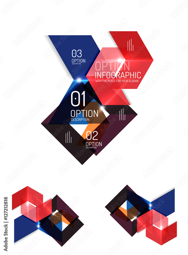 Set of abstract geometric paper graphic layouts Set of abstract geometric paper graphic layouts