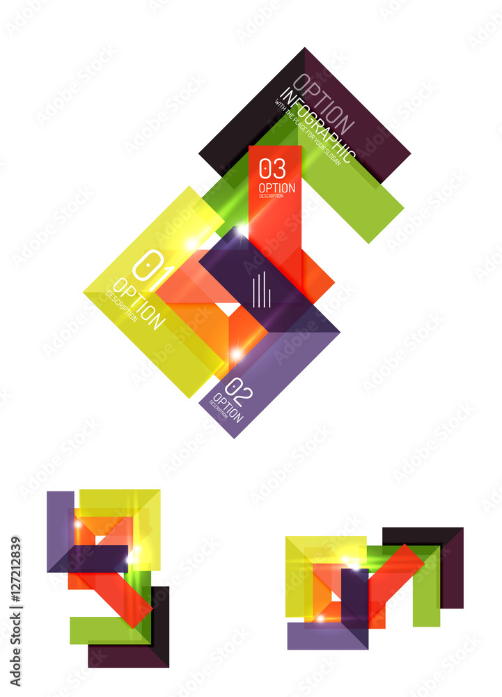 Set of abstract geometric paper graphic layouts Set of abstract geometric paper graphic layouts