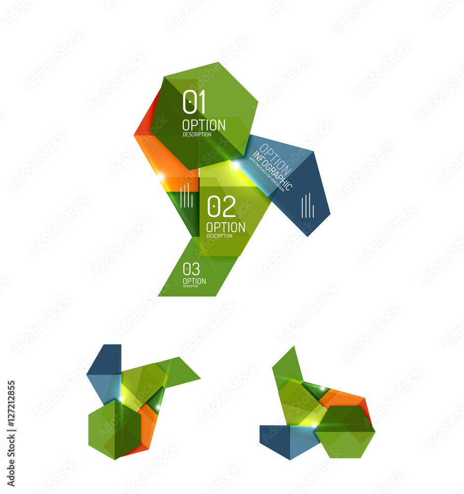 Set of abstract geometric paper graphic layouts Set of abstract geometric paper graphic layouts