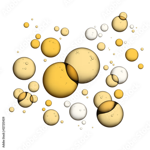 Oil Bubbles Isolated on White