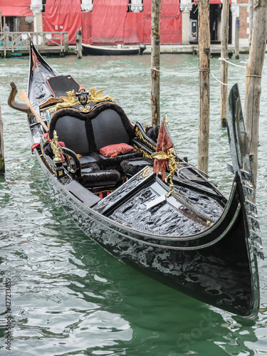 Venice gondola, anchored