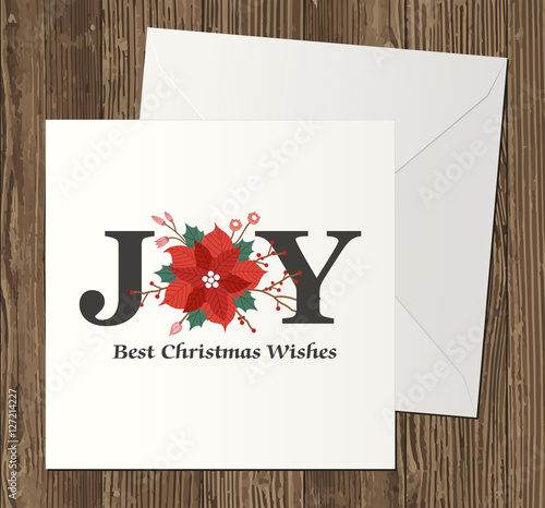 Christmas Poinsettia Decoration greeting card