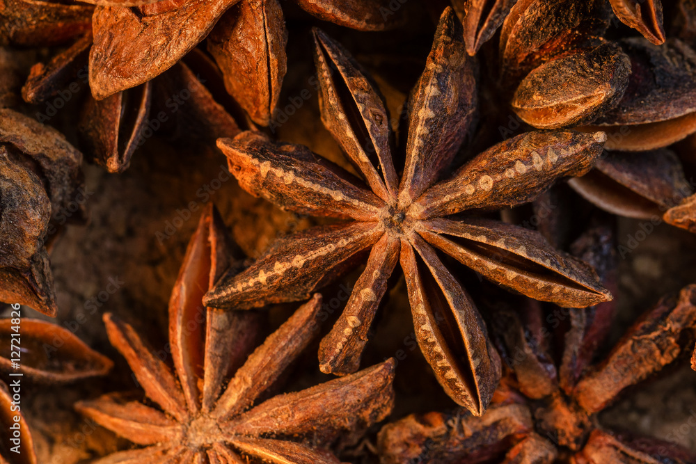 Badian Or Star Anise. Closeup. Macro. Badian Or Star Anise. Closeup. Macro.