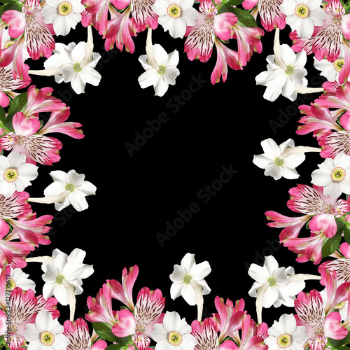 Beautiful pattern of white and pink flowers 