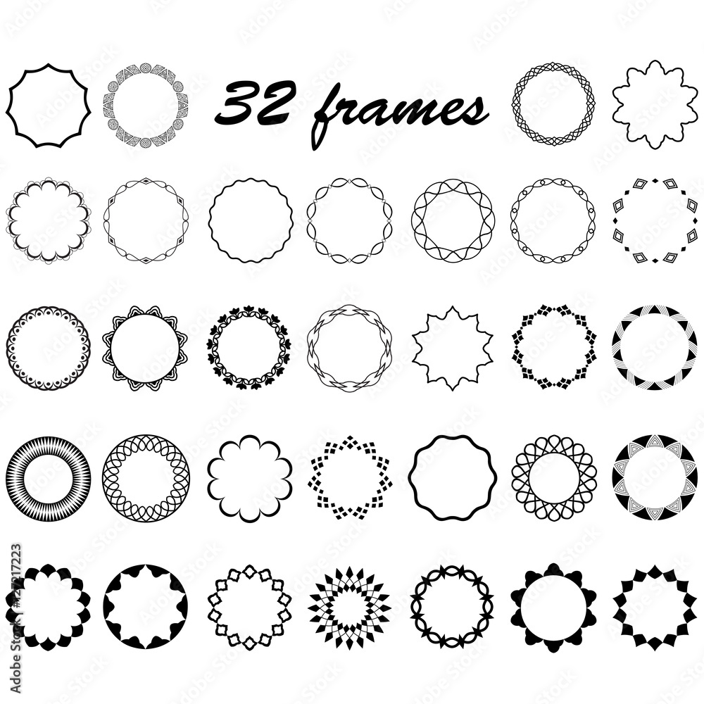 vector set of round and circular blank frames vector set of round and circular blank frames