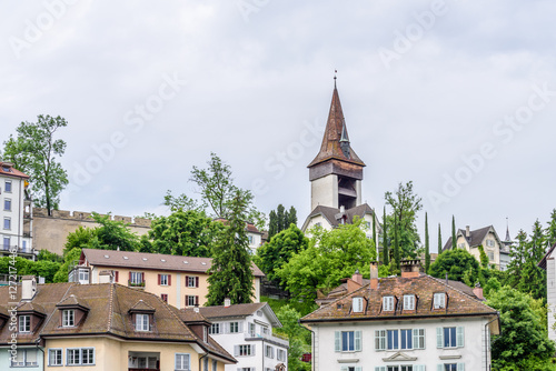 Historic city center of Lucerne with on sky clouds, Canton of Lucerne, Switzerland