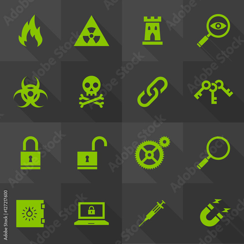 Vector Flat Icon Set - Security

